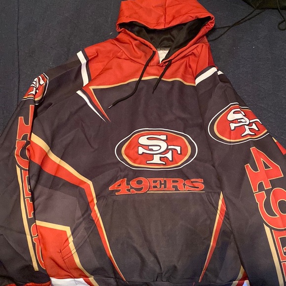 Other - 49ers hoodie with oversized logo in stylish vintage retro lightweight hoodie